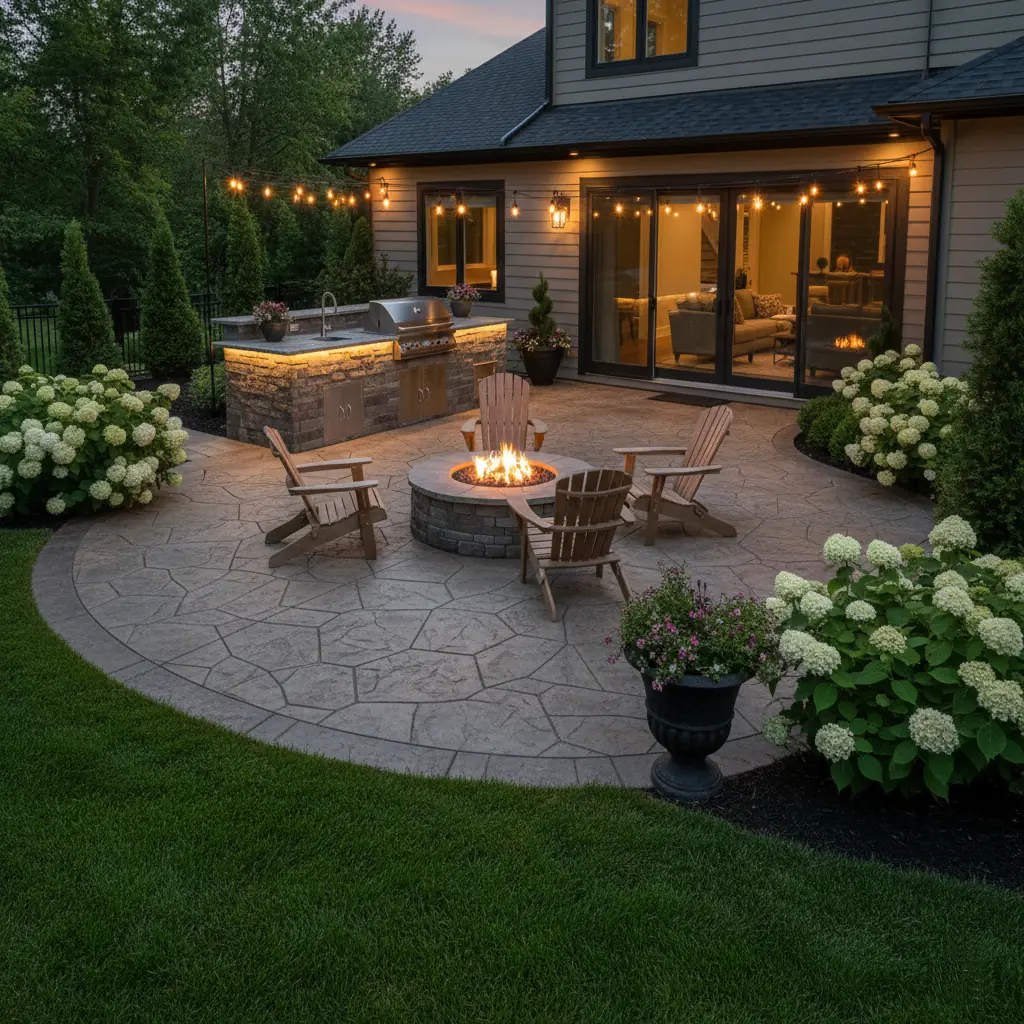 nice custom concrete patio
