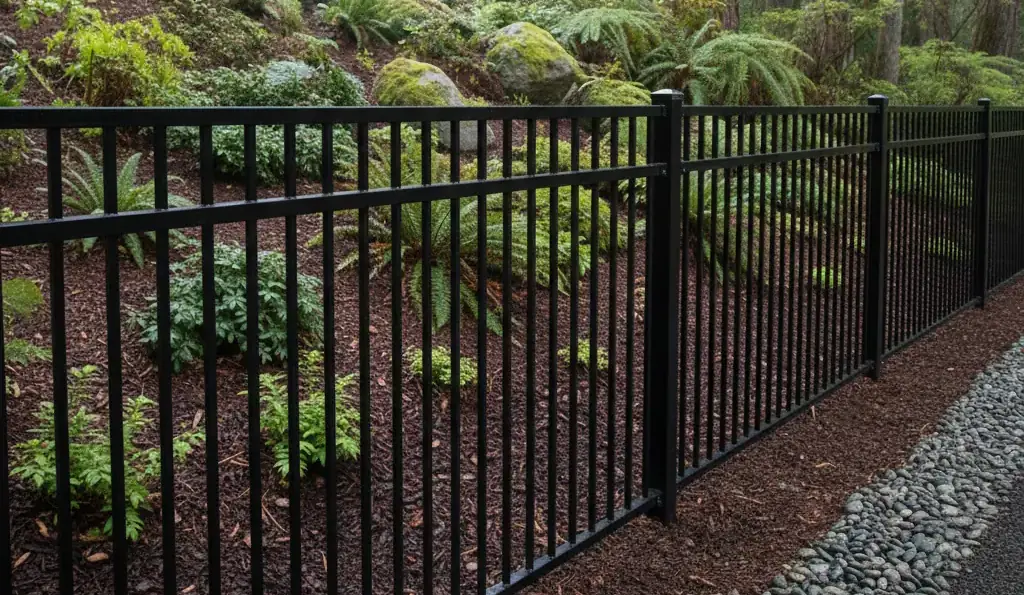 black metal fencing panels