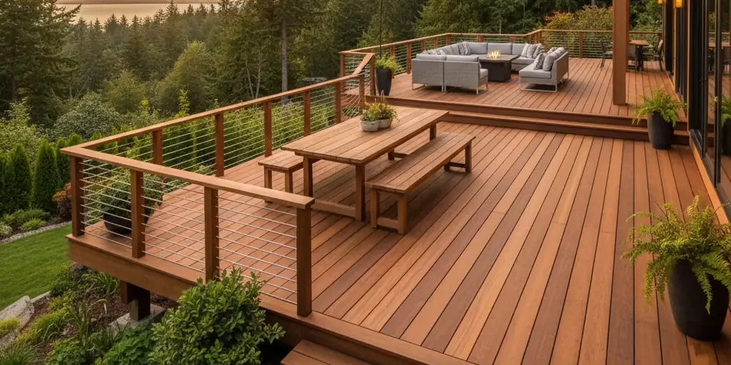 solid wooden deck