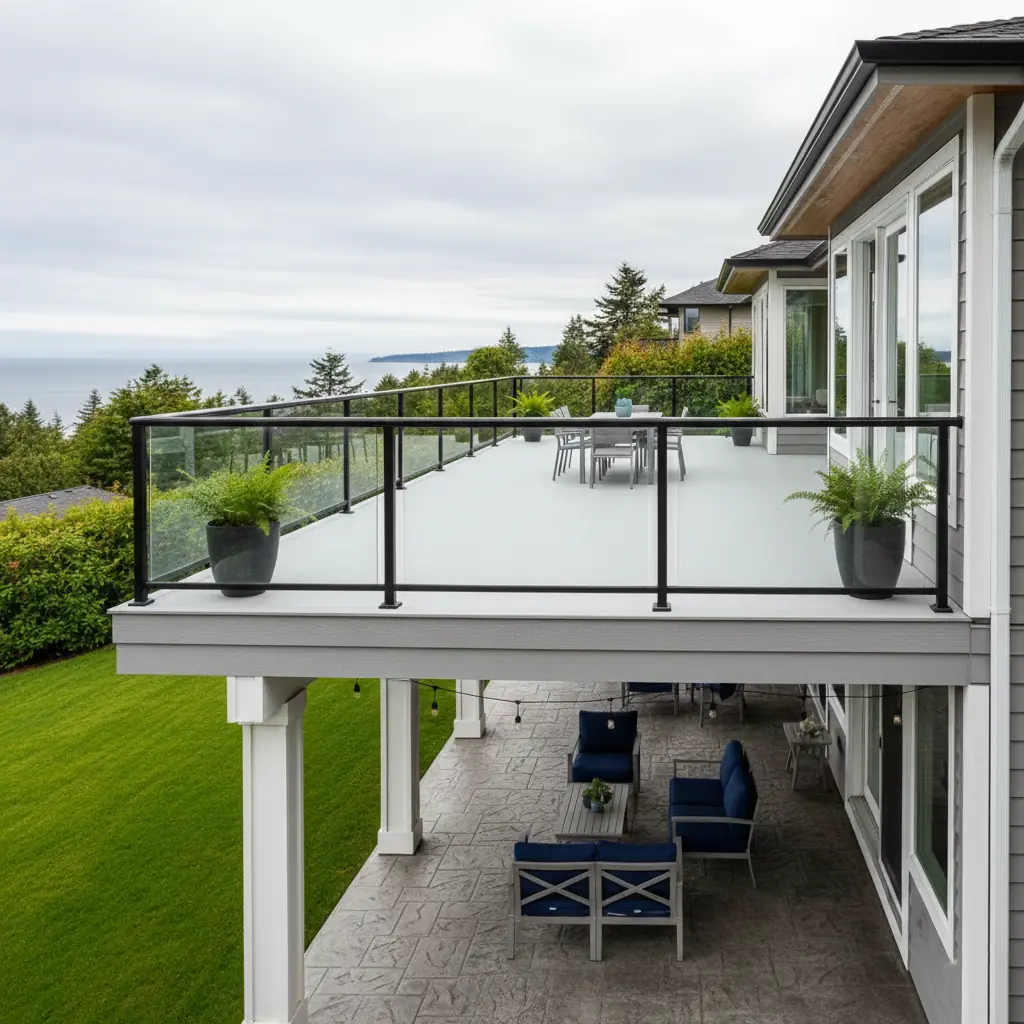vinyl deck on a high-end home
