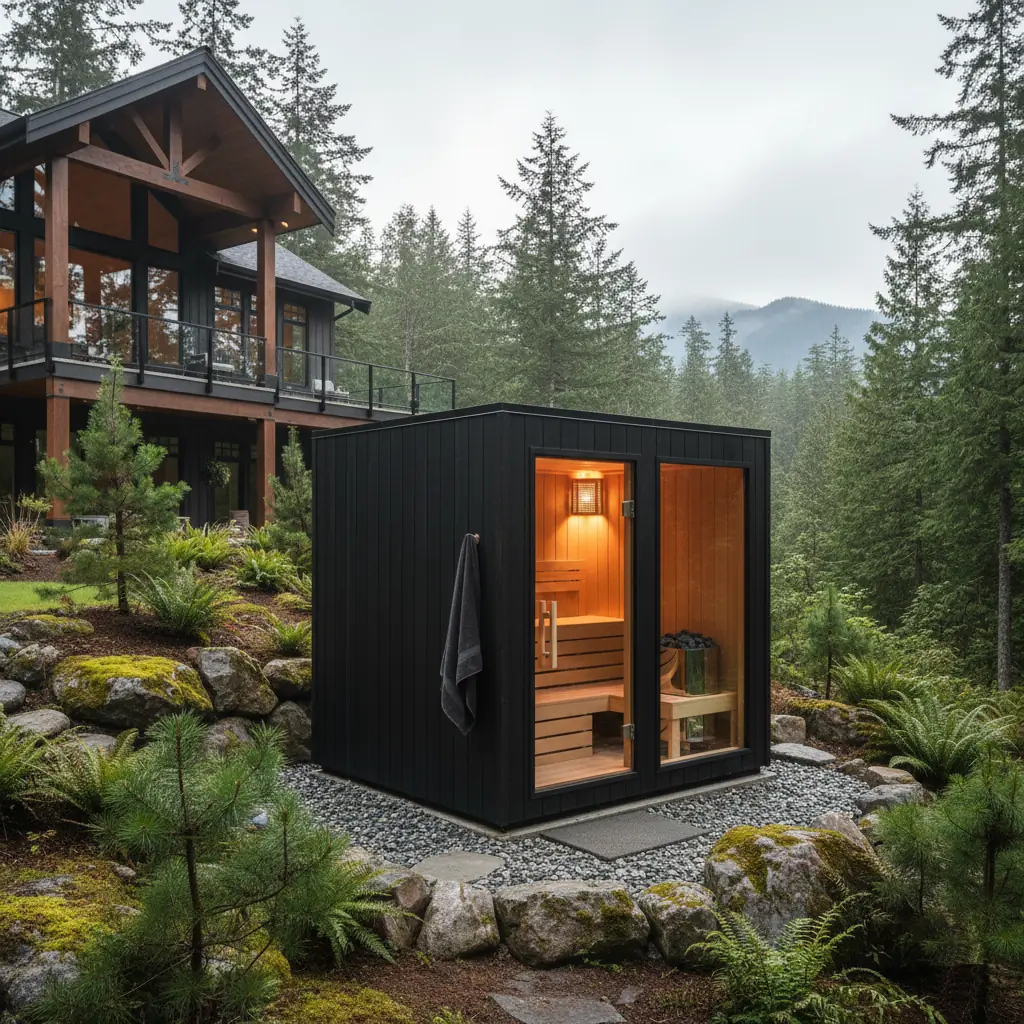 Custom built sauna at Whistler home